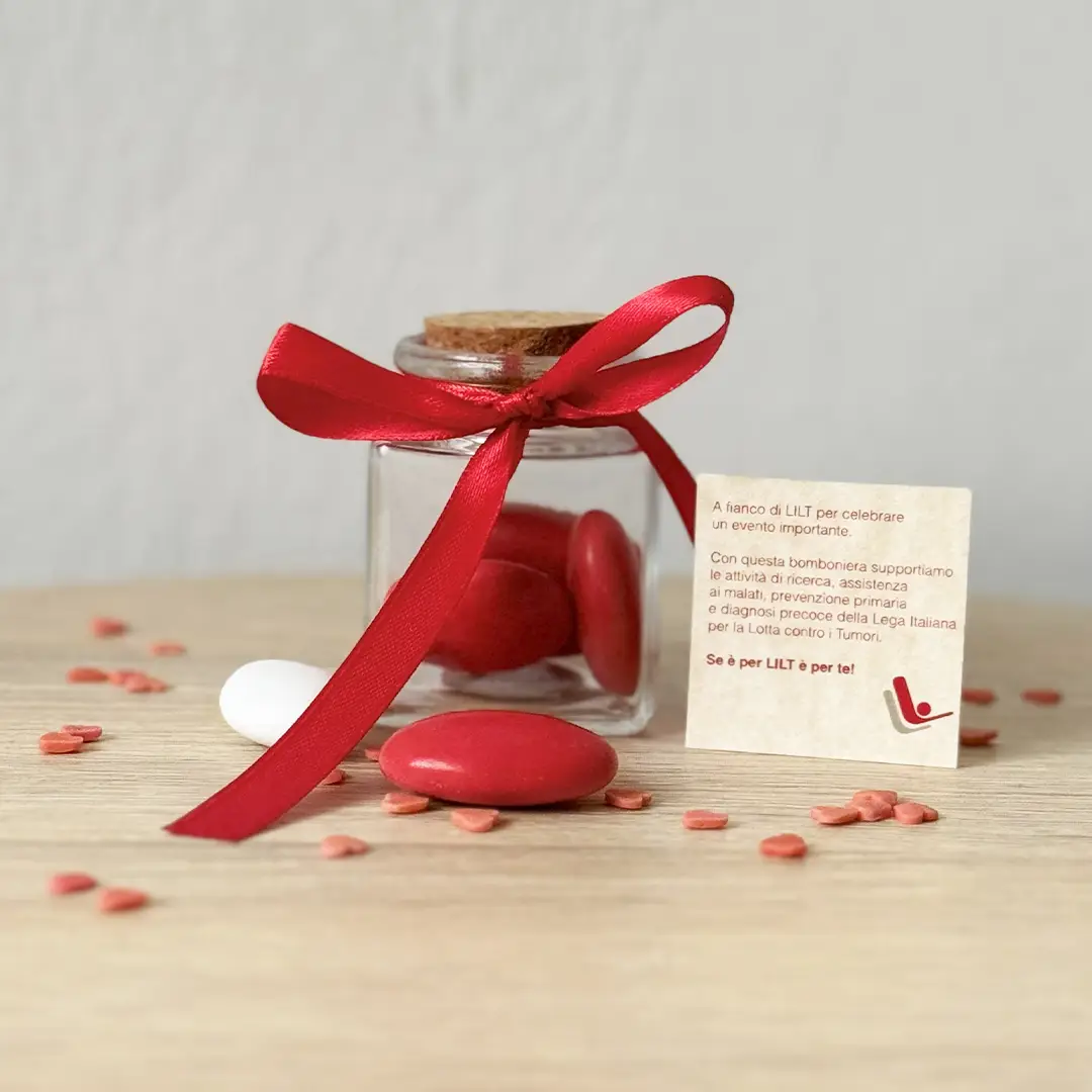 Barattolino quadrato con tappo di sughero